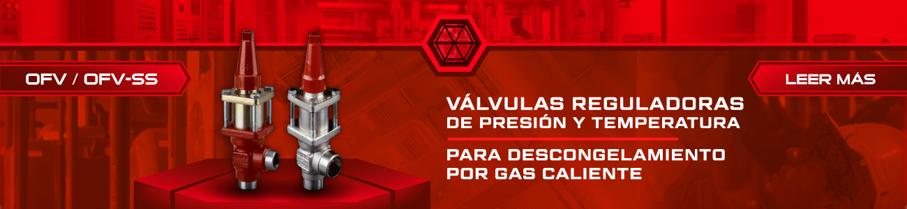 Válvulas Danfoss OFV y OFV-SS Válvulas reguladoras Danfoss OFV y OFV-SS para descongelamiento por gas caliente en refrigeración industrial