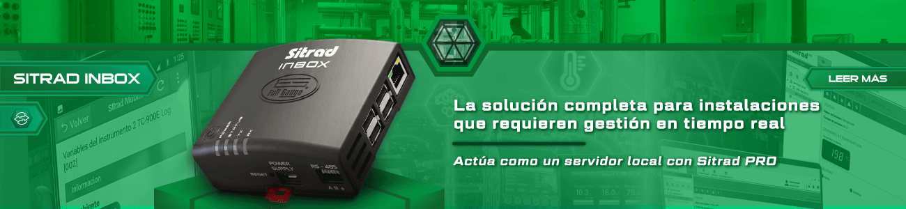 Sitrad InBox deFull Gauge | Supervisión remota y servidor local integrado Imagen promocional del Sitrad InBox de Full Gauge utilizado para monitoreo remoto, supervisión centralizada y gestión de instalaciones industriales mediante Sitrad PRO.