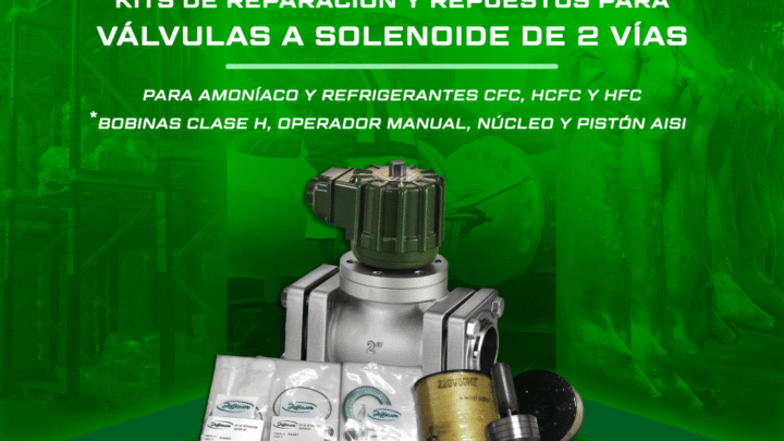 Válvula a solenoide Jefferson Serie 1344 junto a kits de reparación, bobina, operador manual, núcleo y conjunto de pistón para su mantenimiento.