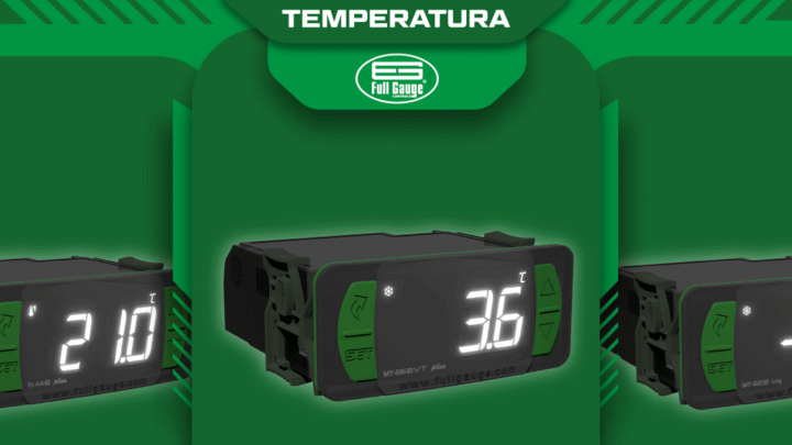 Controladores de temperatura Full Gauge TI-44E Plus, MT-516 EVT Plus y MT-512E Log integrados con Sitrad para monitoreo, visualización y control de temperatura en aplicaciones de refrigeración, calefacción e instalaciones industriales.