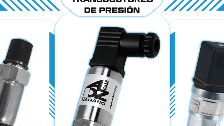Transductores de presión para refrigeración industrial de ADZ Nagano, Full Gauge SB-69A y Danfoss AKS-32 / AKS-33, utilizados para medición y control de presión en sistemas frigoríficos.