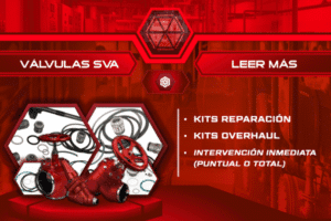 Banner de kits de reparación y overhaul para válvulas SVA con repuestos para mantenimiento de sistemas de refrigeración industrial disponibles en Pehuen.
