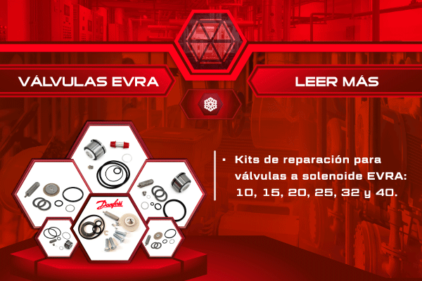 Repuestos Danfoss en stock | Kits de reparación para válvulas solenoide EVRA