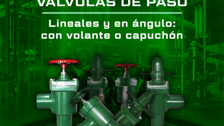 Válvulas de paso Hecam lineales y en ángulo, disponibles con volante o capuchón para refrigeración industrial.